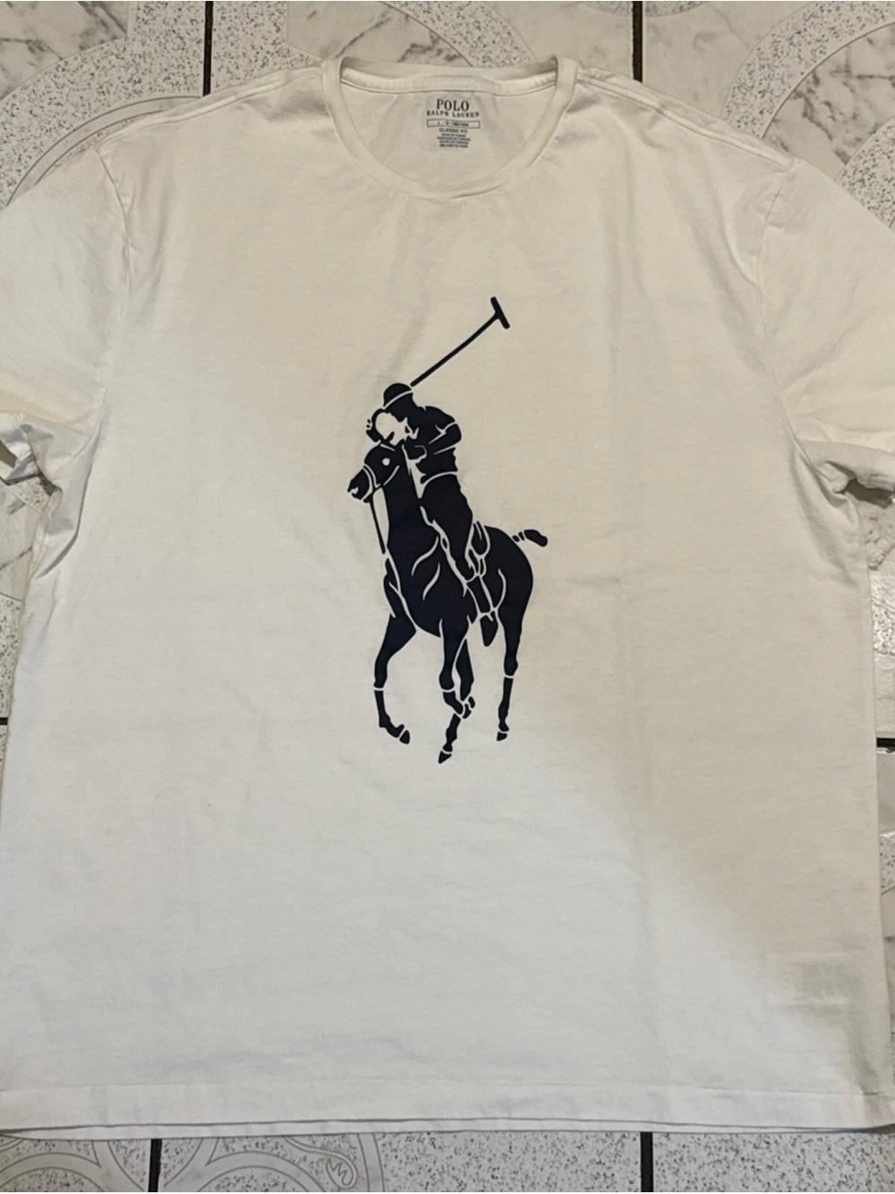Polo Ralph Lauren Classic Fit Big Pony Logo T-Shirt White Men’s Size Large